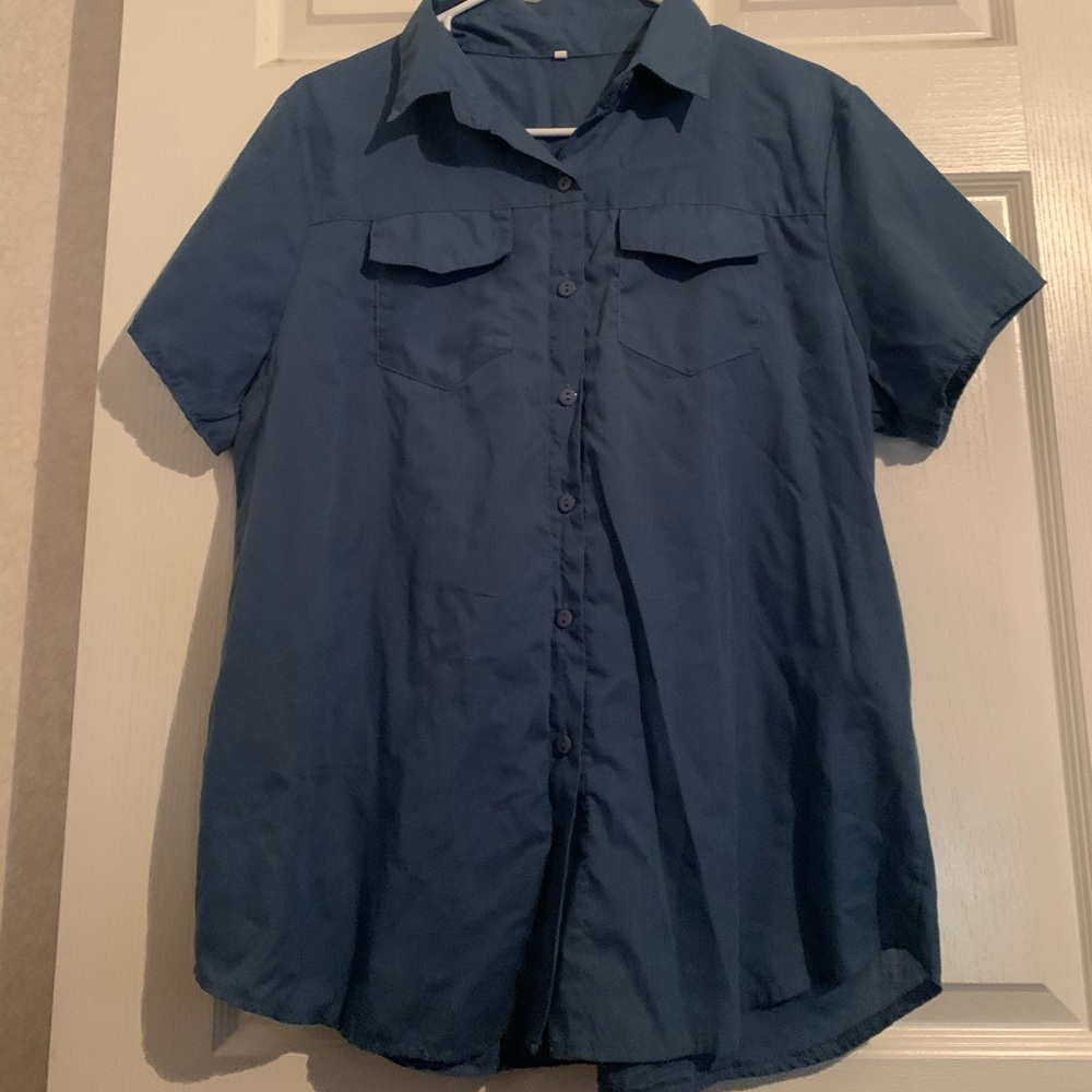 🐿Lightweight very breathable blue unisex polo XL
